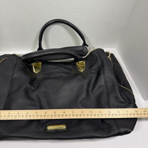 Steve Madden Large Black Satchel Purse Women's #H48-42 - Picture 10 of 12